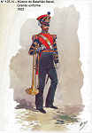 N 125-14 - Msico do Batalho Naval, Grande uniforme, 1852 - Aguarela do Cor. Ribeiro Artur - Edio Jornal do Exrcito, 1985 - Dim. 15x10,3 cm - Col. A. Monge da Silva