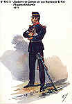 N 160-18 - Ajudante de Campo de sua Majestade El-Rei, Pequeno Uniforme, 1871 - Aguarela do Cor. Ribeiro Artur - Edio Jornal do Exrcito, 1985 - Dim. 15x10,3 cm - Col. A. Monge da Silva