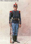 N 202-23 - Soldado de Infantaria em 1902 - Aguarela do Cor. Ribeiro Artur - Edio Jornal do Exrcito, 1987 - Dim. 15x10,3 cm - Col. A. Monge da Silva