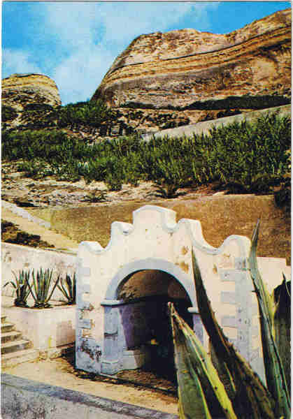 N 172 - PORTO SANTO. Fonte da Areia - Ed. BERNARDINO V.G. CARVO APARTAMENTOS PIORNAIS-BLOCO 9-3.A - FUNCHAL LITO OF. ARTISTAS REUNIDOS-PORTO - SD - Dim. 10,4x15 cm - Col. Manuel Bia (1988).