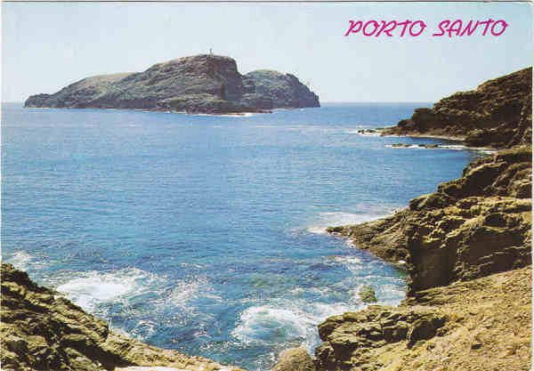 N 548 - PORTO SANTO Ilhu de cima ou do Farol - Ed. BERNARDINO V.G. CARVO APARTAMENTOS PIORNAIS-BLOCO 9-3.A - FUNCHAL LITO OF. ARTISTAS REUNIDOS-PORTO - SD - Dim. 15x10,5 cm - Col. Manuel Bia (1988).