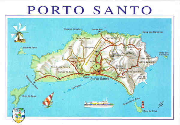 N. 33-PS - PORTO SANTO (Madeira) - Ed. ESCUDO DE OURO Distribuidor: FRANCISCO RIBEIRO-Rua Nova de S. Pedro,27-29 9000 FUNCHAL,Madeira (Tel.223930) Printed in Spain by FISA-Barcelona - SD - Dim. 14,8x10,3 cm - Col. Manuel Bia (1997).