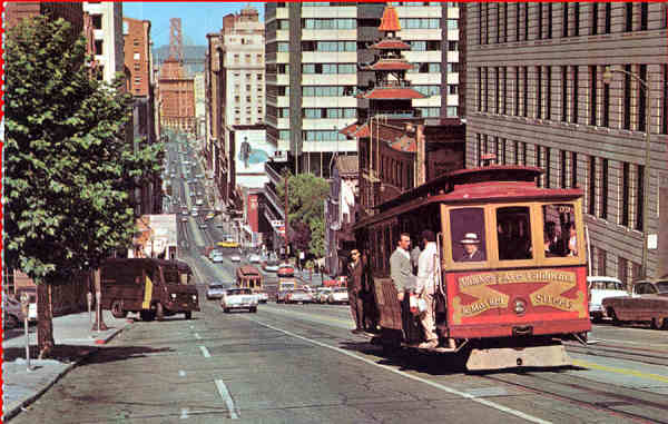 N C16624 - San Francisco - Cable Car (1) - Editor Smith Novelty Co, San Francisco - Dim. 14x9 cm - Col. Amlcar Monge da Silva (- Adquirido em 1979)