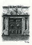 N 14 - Portal da Santa Casa da Misericrdia - Desenho de Arsnio Ressurreio - Edio Associao de Estudos e Defesa do Patrimnio Histrico-Cultural de Santarm - 1990  - Dim. 10,5x15,1cm - Col. Miguel Soares Lopes