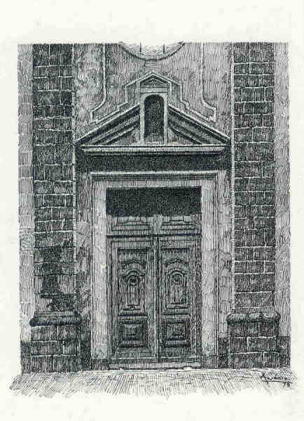 N 15 - Igreja de S. Nicolau - Desenho de Arsnio da Ressurreio - Edio Associao de Estudos e Defesa do Patrimnio Histrico-Cultural de Santarm - 1990  - Dim. 10,5x15,1cm - Col. Miguel Soares Lopes