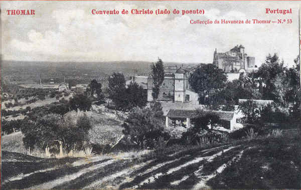 N 53 - Convento de Cristo (lado do poente) - Colleco da Havaneza de Thomar - 14x8,8 cm -  Col. A. Monge da Silva (cerca de 1905)