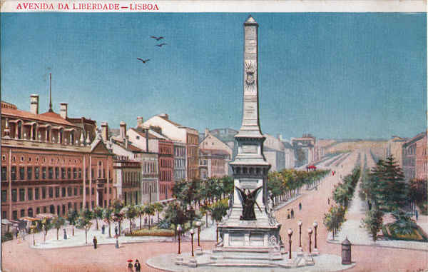 N 1145 - Avenida da Liberdade - Edio Costa, Rua do Ouro, 295, Lisboa - Dim. 138x87 mm - Col. A. Monge da Silva (cerca de 1905)