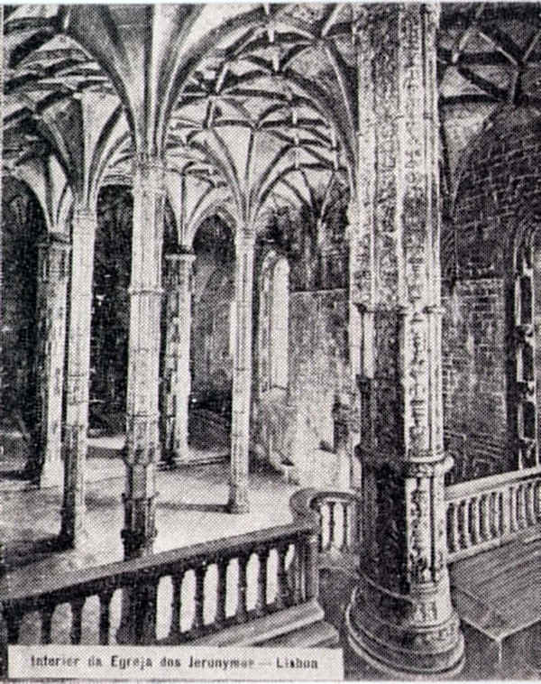 Interior da igreja dos Jernimos em Lisboa