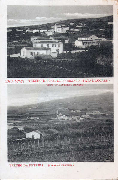 N 22 - Trecho de Castello Branco (Fayal) / Trecho da Feteira - Edio da Livraria d' O Telegrapho, Horta - Dim. 141x93 mm - Col. A. Monge da Silva (c. 1910)