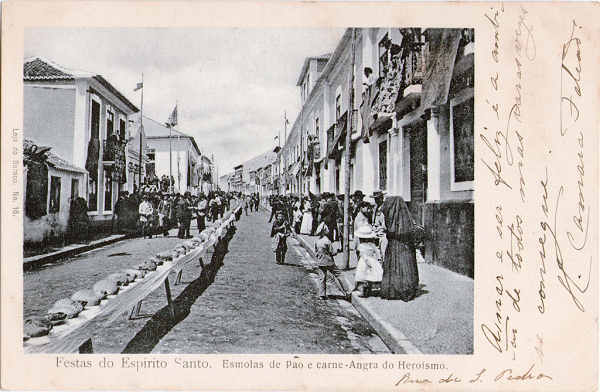 N 16 - Angra do Heroismo, Festas do Esprito Santo - Edio da Loja do Buraco - Dim. 138x90 mm - Usado em 1906- Col. A. Monge da Silva- Dim. 136x88 mm - Edio da Loja- Carimbo Postal 19NOV1906 - Col. A. Monge da Silva (c. 1905)