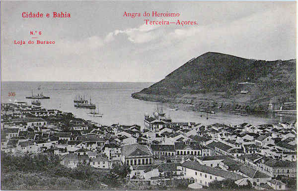 N 6 - Angra do Heroismo, Cidade e Bahia - Edio da Loja do Buraco - Dim. 136x90 mm - Col. A. Monge da Silva (anterior a 1910)