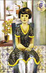 SN - Menina sentada, 1930 Guache s/ papel Oflia Marques (1902-1952) - Coleco Telo de Morais Museu Municipal de Coimbra - Ed. Cmara Municipal de Coimbra - 2009 - Dim. 9,5x14,8 cm - Col. Alfredo Rocha (2012)