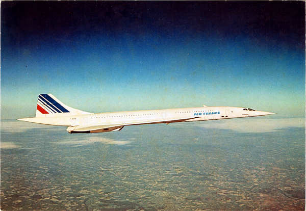 N. 291 - CONCORDE Avion super-sonique, 100 passagers. Longueur 62,17 m - Vitesse: 2 300 Km/h Altitude de croisire: 16  19 000 m Rayon d'action: 6 500 km - Ed. P.I. - 87 bis, avenue de Wagram, Paris Tl. 924.78.58 - Imprim en Italie PHOTO AIR FRANCE / AEROSPATIALE - SD - Dim. 14,8x10,3 cm - Col. Manuel Bia