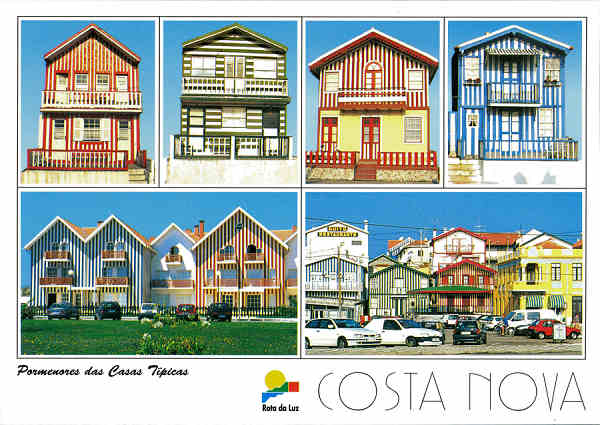 N 64 - COSTA NOVA (LHAVO). Pormenores das Casas Tpicas. Regio de Turismo da Rota da Luz, Costa de Prata, Aveiro - Ed. Francisco Ms, Lda, Amadora - SD - Dim. 105x150 mm - Col. Graa Maia