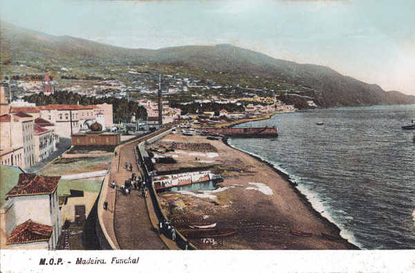 SN - Funchal, Orla Martima - Editor M.P.O. - Dim. 140x93 mm - Col. A. Monge da Silva (c.1910)