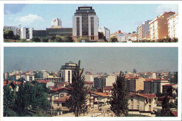 N 18/18 - S. JOO DA MADEIRA - Novos Paos do Concelho Vistas parciais da cidade - 1 Edio Srie Cromo - SD - Dim. 149x99 mm - Col. Graa Maia