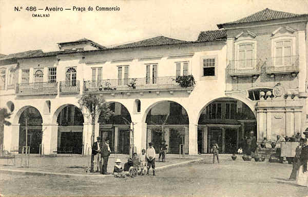 N. 486 - AVEIRO Praa do Comrcio - Edio Malva - SD - Dimenses: 13,7x8,9 cm. - Col FMSarmento.