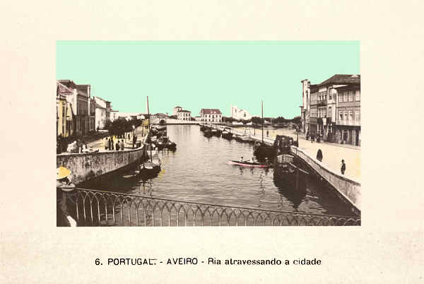 N. 6 - PORTUGAL AVEIRO Ria atravessando a cidade - Editor no indicado - SD - Dim 14x9 cm. - Col FMSarmento.