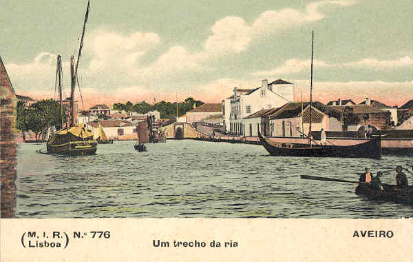 N. 776 - Aveiro Um trecho da ria - Editor M.I.R. Lisboa - SD - Dim 13,8x8,8 cm. - Col.  FMSarmento.