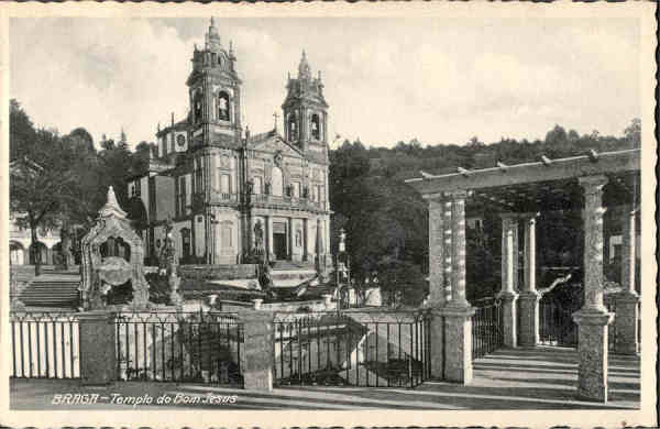 S/N - BRAGA Templo do Bom Jesus - Edio da Tabacaria Monteiro, Braga - S/D - Dimenses: 13,9x8x9,1 cm. - Col. Carneiro da Silva (Circulado em 16/09/1938)
