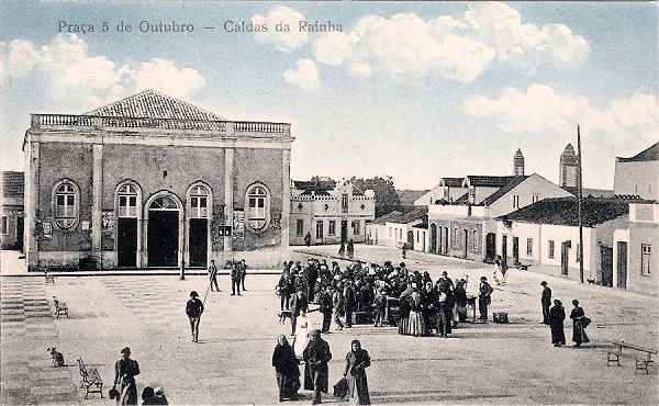 S/N - Caldas da Rainha: Portuga - Praa 5 de Outubro - Editor Ourivesaria Portuense (1911) - Dimenses: 13,9x8,7 cm. - Col. Miguel Chaby.