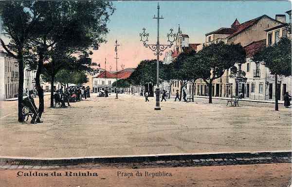 S/N - Caldas da Rainha - Portugal Praa da Repblica - Editor Novo Salo  de Barbear, 1911 - Dimenses:  13,8x9 cm. - Col. Miguel Chaby.