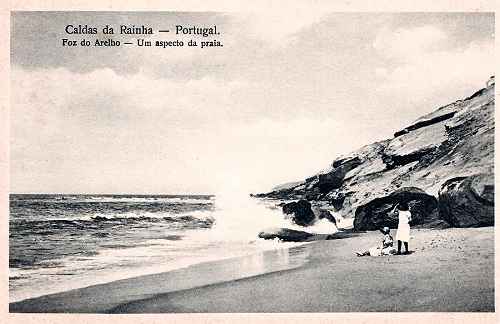S/N - Caldas da Rainha - Portugal - Foz do Arelho - Um aspecto da praia - Edio Fernando Daniel de Sousa (cerca de 1910) - Dimenses: 13,9x9,1 cm. - Col. Miguel Chaby.