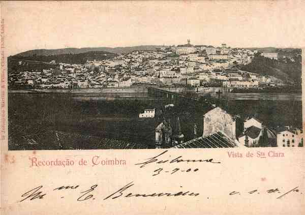 N. 19 - COIMBRA Portugal-Vista de S Clara - Editor Jernimo Martins & Filho, Chiado, 13-19 Lisboa - S/D - Dimenses: 14x10 cm. - Col. R. Gaspar (Circulado em 3-7-1900)