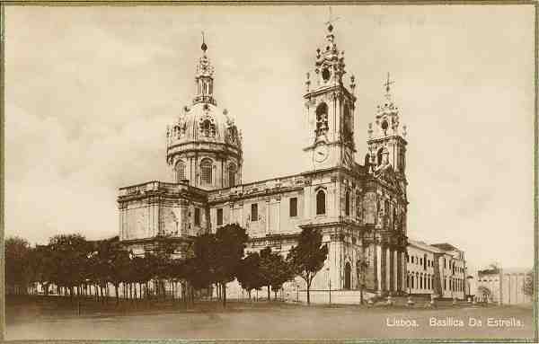 S/N - Lisboa. Basilica Da Estrella - Sem Editor - S/D - Dimenses: 13,5x8,6 cm (bordo dourado) - Col. Aurlio Dinis Marta.
