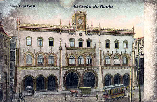 N 283 - LISBOA. Estao do Rossio - Edio SR, Lisboa (Cerca de 1910 - Dim. 13,7x8,8 cm. - Col. A. Monge da Silva