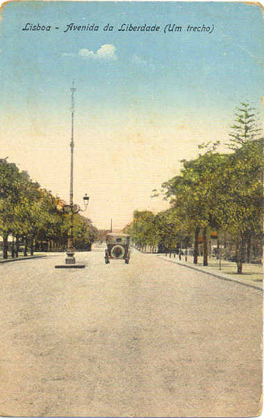 SN - Lisboa. Avenida da Liberdade (um trecho) - Editor no referenciado - (Circulado em 1906)  Dim. 13,5x9 cm. - Col.Vieira Pinto.