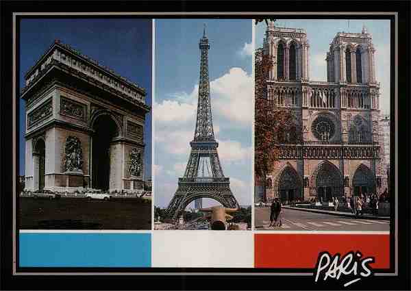 L'Arc de Triomphe; la Tour Eiffel; Notre-Dame - Photos X - Ed. Image' In Editions - CS 75101-0-0285 - Dimenses: 14,8x10,4 cm. - Col. HJCO (1980).
