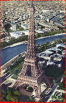 N 2501 - Sobrevoando Paris. Torre Eiffel. Piloto R.Henrard - Edit Andr Laconte,Paris - Adquirido em 1968 - Dim.  14x9 cm - Col. Amlcar Monge da Silva