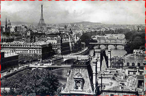 N 3066 - Paris. Perspectiva das sete pontes - Edit Andr Laconte, Paris - Circulado em 1951 - Dim. 13,6x8,9 cm - Col. Amlcar Monge da Silva