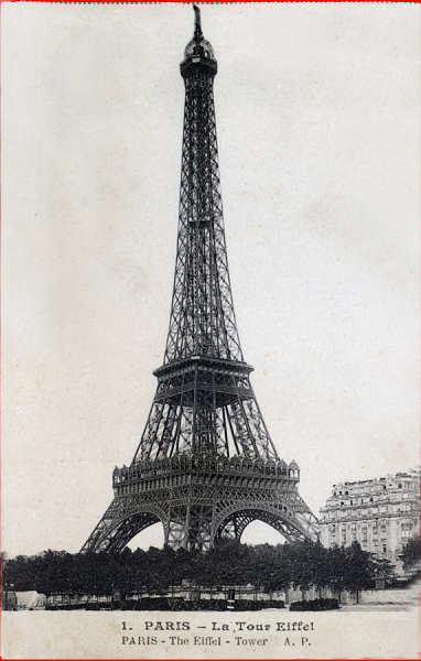 SN - Paris,  la Tour Eifel  A.P. - Paperhin diteur, Paris-Tours - Dim. 13,8x8,9 cm - Col. A. Monge da Silva (cerca de 1905)