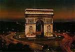 N. 5053 - Paris et ses merveilles - La Place de l'toile, de nuit, et l'Arc de Triomphe (1806-1836) ilumins - Edtions "Guy" 38, rue Ste Croix-de-la-Bretonnerie, Paris 4 - Production Leconte - Dimenses: 14,8x10,2 cm. - Col. HJCO.