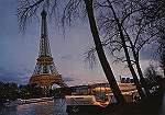 N. 1313 - Paris la nuit: la Tour Eiffel et la Seine - Abeille-Cartes - ditions "LYNA-PARIS" 8, rue du Caire - 75002 - Dimenses: 14,7x10,3 cm. - Col. HJCO (1981).