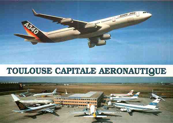 N. 899 - TOULOUSE Capitale aronautique. L'Arospatiale. L'Airbus A 340 - Ed. s - 10 bis, boulevard de l'Europe - 31120 PORTET-SURGARONNE - Dimenses: 14,7x10,5 cm. - Col. HJCO (1996).