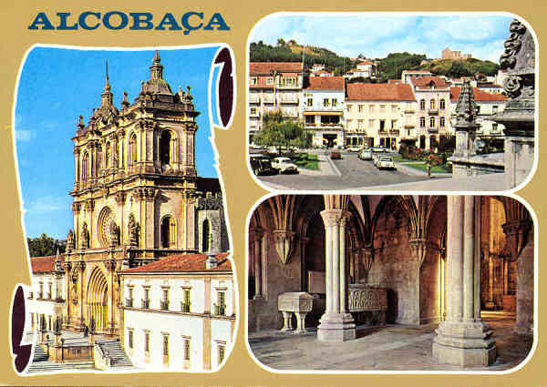 N. 915 - Alcobaa-Vila rica de grandes monumentos histricos de grande valor - Edio GTICA, Porto, Rua N. S. de Ftima, 298 Tel. 66347 - S/D - Dimenses: 14,7x10,3 cm. - Col. Graa Maia.