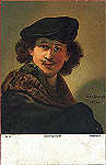 N 29729 - Rembrandt, auto retrato - Edio Stengel & Co, Dresden - Dim. 14x9 cm - Col. Amlcar Monge da Silva (cerca de 1910)