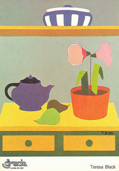 S/N - Recanto de cozinha. Acrlico sobre tela 1986 (0,92x0,73). Teresa Black - Edio da Galeria "A GRADE", Aveiro - S/D - Dimenses: 15x10,5 cm. - Col. nio Semedo