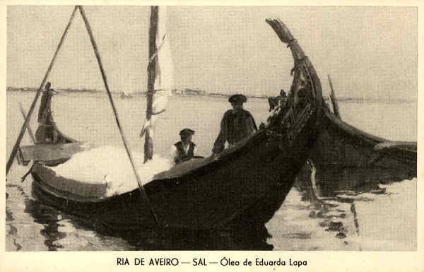 N. 13 - RIDA DE AVEIRO - SAL leo de Eduardo Lapa - Coleco de POstaes da "Revista Latina" - S/D - Dimenses: 14x9 cm - Col. nio Semedo.