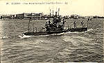 N 29_BIZERTE. Sous-marin traversant le Canal (Type Thon) - Ed anonima - circulado em 11-7-1922 - Dim. 86X139 mm - Col. Enio Semedo