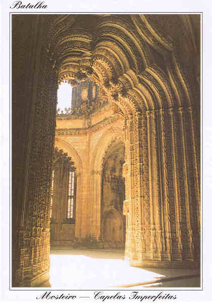 N. 1185 - A- BATALHA (Portugal) Mosteiro - Entrada para as Capelas Imperfeitas - Ed. Coleco DLIA - S/D Dim: 10,5x15cm - Col. Ftima Bia (1999)