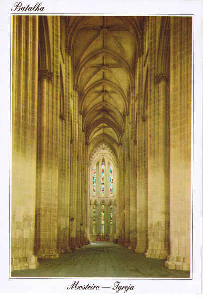 N. 2325 - BATALHA (Portugal) Mosteiro - Nave Principal da Igreja - Ed. Coleco DLIA - S/D Dim: 10,5x15cm - Col. Ftima Bia (1999)