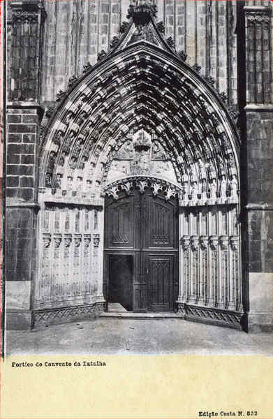 N 552 - Batalha. Prtico do Convento - Edio Costa - Dim. 13,7x9 cm - Col. Amlcar Monge da Silva (cerca de 1905)