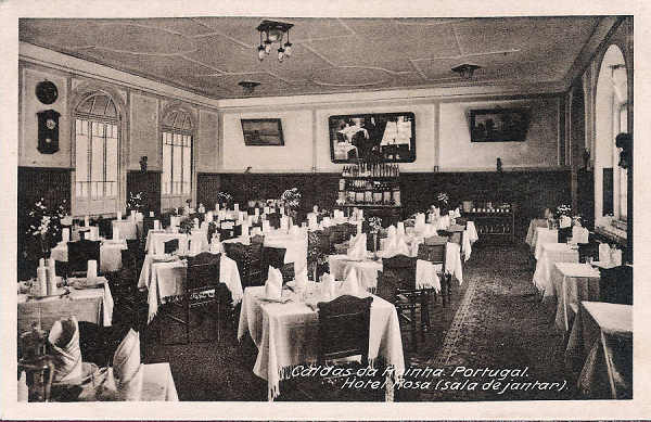 S/N - Portugal-Caldas da Rainha Hotel Rosa (Sala de jantar) - Editor Hotel Rosa - Editado em 1928 - Dimenses: 14x9 cm. - Col. Miguel Chaby