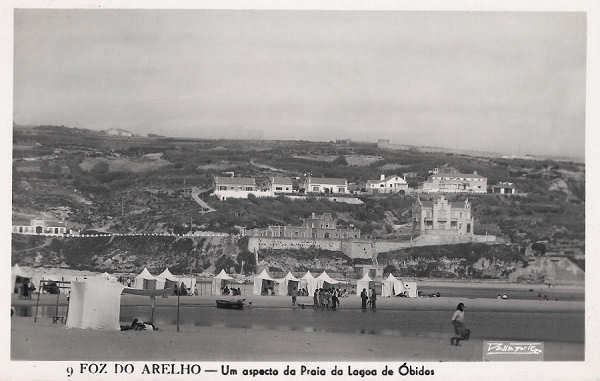 N. 9 - Portugal-Caldas da Rainha-Foz do Arelho Um aspecto da Praia da Lagoa de bidos - Editor Passaporte Loty (Editado em 1951) - Dimenses: 9x14 cm. - Col. Miguel Chaby