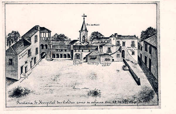 S/N - Portugal_Caldas da Rainha_Frontaria do Hospital das Caldas como se achava em 1747_Editor Jos+ da Silva Dias_Editado 1920_Dim. 9x14 cm. - Col. M. Chaby