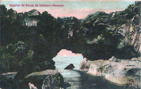 N 1209 - Interior da Bocca do Inferno, Cascaes - Edio Costa, Rua do Ouro 295, Lisboa - Dim. 139x88 mm - Col. A. Monge da Silva (c. 1905)